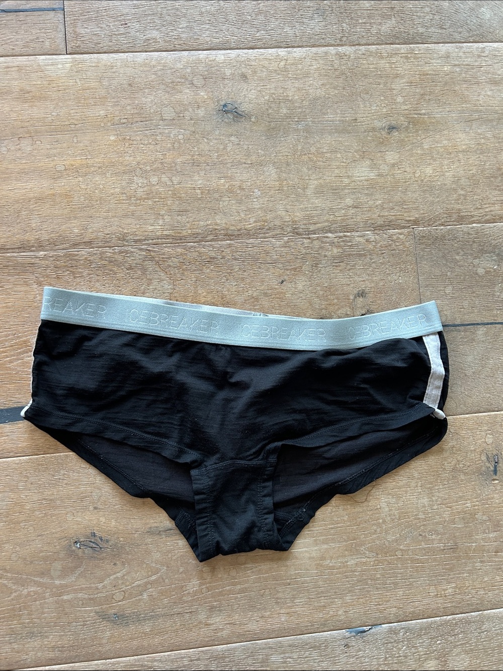 Icebreaker Black Briefs with Light Gray Waistband